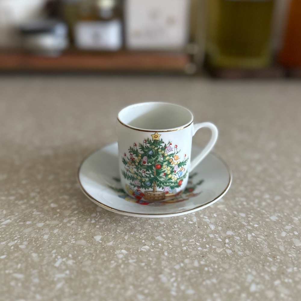Lefton Christmas Tree Demitasse Set